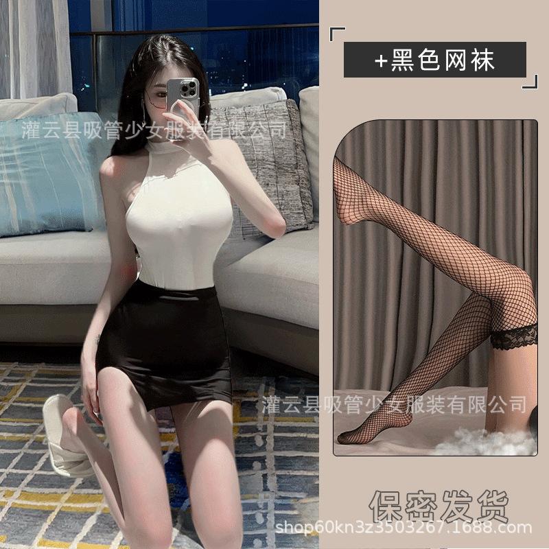 Sexy Underwear, Sexy Neck and Shoulders, Pure Desire Perspective Secretary, Waist and Thin Slits and Buttocks