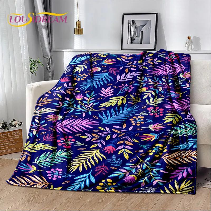Plantain Leaf Tropical Plant Leaf Soft Plush Blanket,Flannel Blanket Throw Blanket for Living Room Bedroom Bed Sofa Picnic Cover