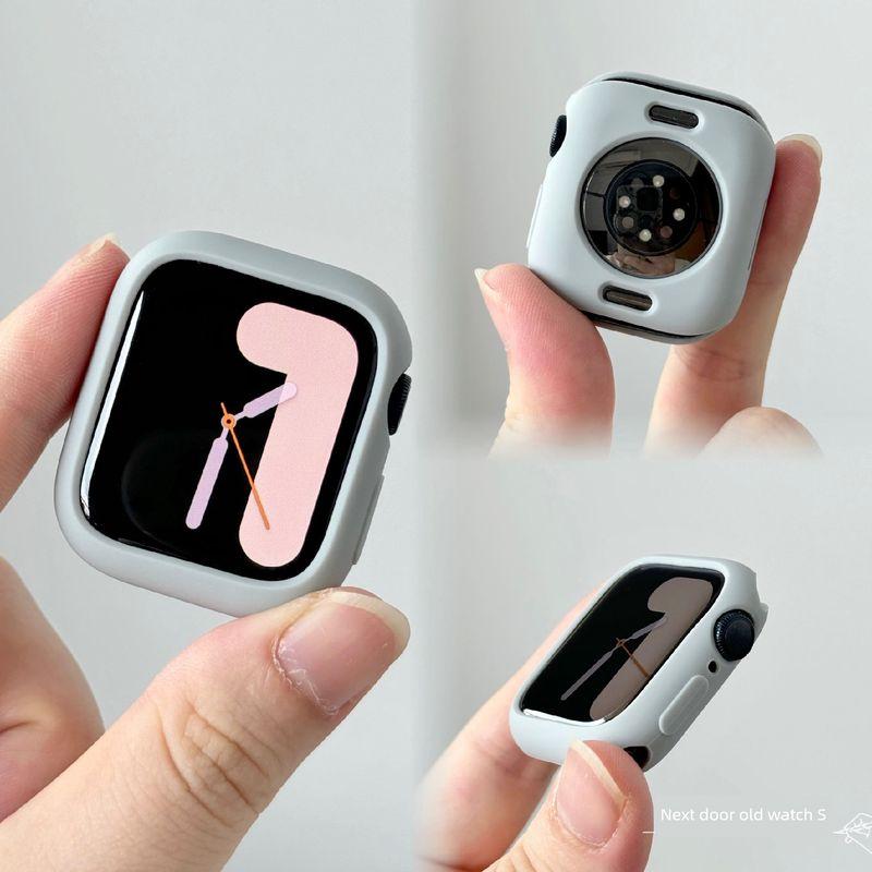 

Applicable to Apple Watchs10 Apple Watch Case Soft TPU Candy Cartoon 98se2 Drop-Resistant Anti-Flower Light gray soft shell 49mm(Ultra)