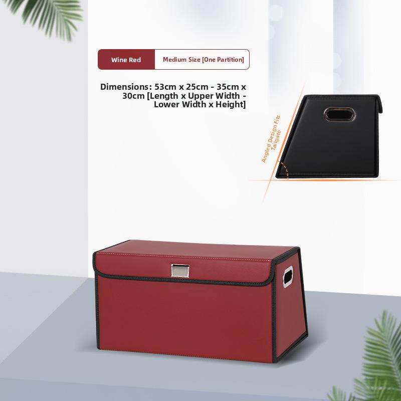 Large Capacity Car Trunk Storage Box SUV Organizing Case Leather Material Business Style Warmth Retention  Type Placement