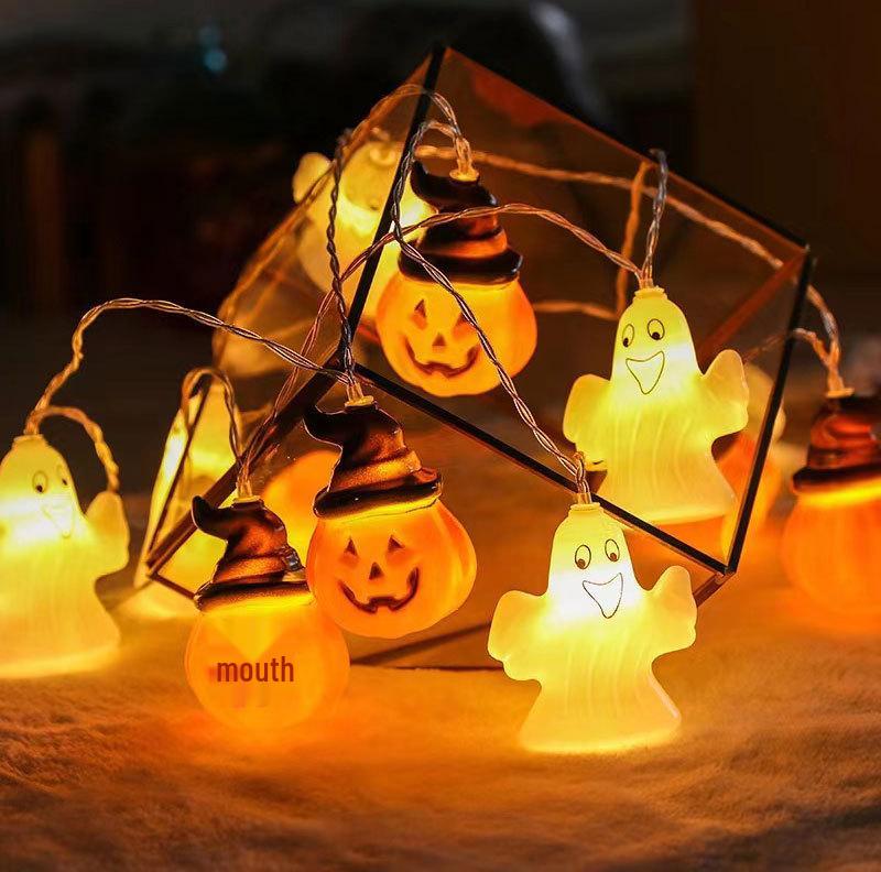 Halloween LED String Lights: Pumpkin, Spider, Skull, Ghost & Bat Decor for Party & Bar