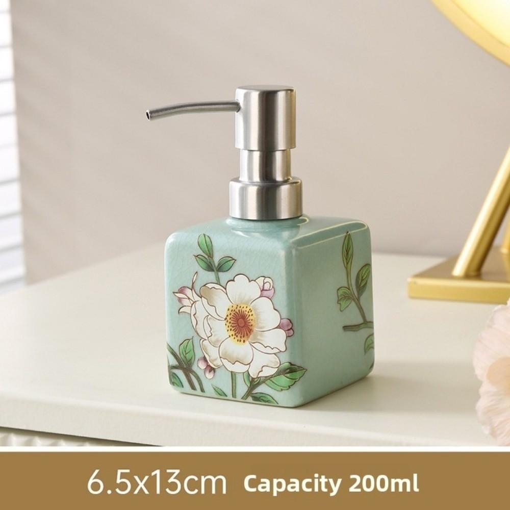 Ceramic Hand Wash Bottle Stainless Steel Pump Head Lotion Bottle  For Shampoo Shower Gel