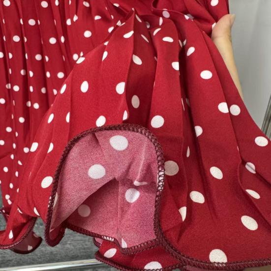 Gonna Donna Elastica Vita Alta Gonna Maxi a Linea A Modellante Ampio Fondo Stampa Pois Pieghettata Lunga per Uso Quotidiano Lavoro Tempo Libero