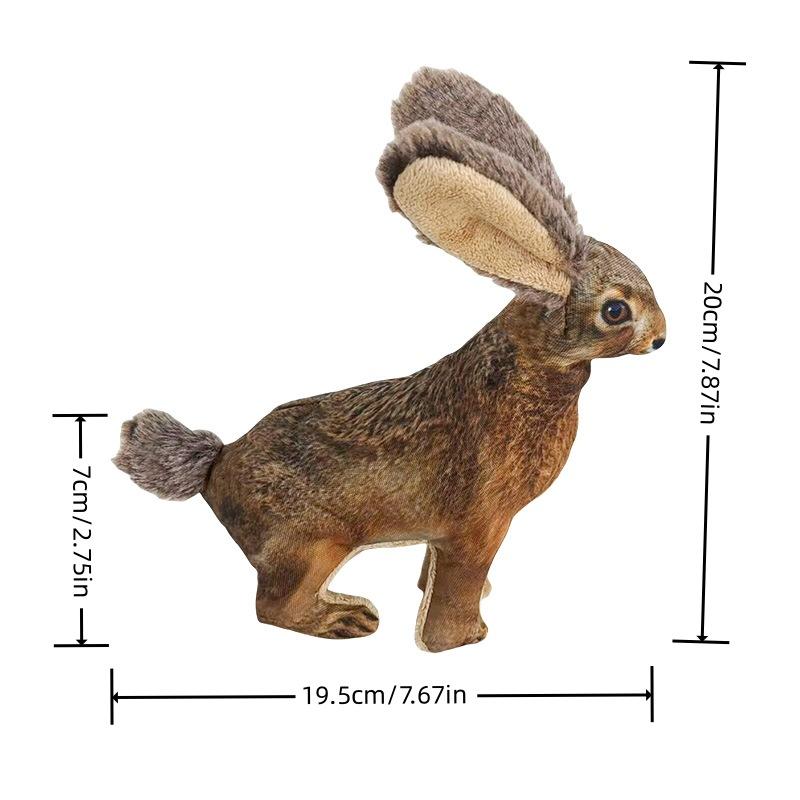 

Plush Rabbit Plush Toy with Squeaker -Soft Double-Layered Bite-Resistant Fabric Interactive Pet Companion for Dogs Dog Plush Toy