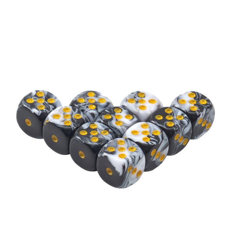 9/10 шт./коробка 16 мм Однотонные Прозрачные Цветные Игровые Кубики Настольная Игра Числовые Кубики Квадратной Формы Разноцветные Кубики с Точками 10pcs