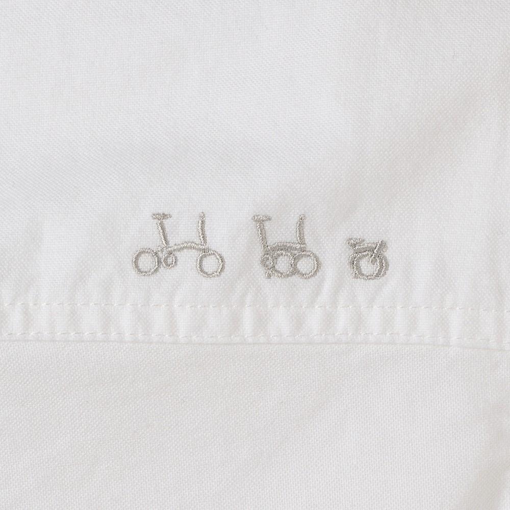 BROMPTON LONDON W Oxford Half Sleeve Collar Shirt - White (P252Wsh434)