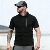 Men's Tactical T-Shirts Quick Dry Breathable Lightweight Short Sleeve with Zip Pocket Outdoor Hiking Casual Sports Tops