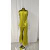 Women's Solid Color Hollow Out Hem Top Waisted Flared Pants Set