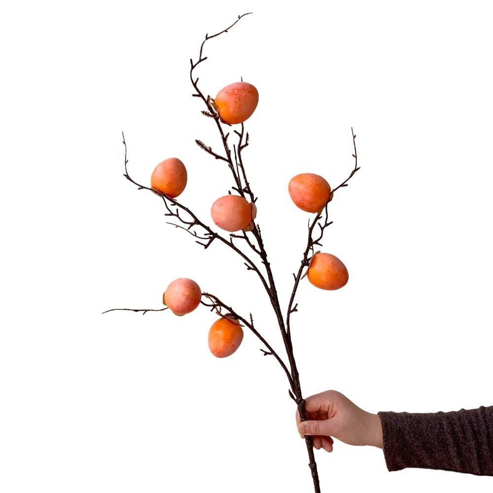 3/5/7 Heads Artificial Persimmon Branch Realistic Handmade Artificial Fruits Branches Plastic Foam Simulation Persimmon Fruit