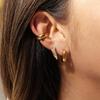 Stainless Steel Wavy C-ring Drill Stud Earrings Niche Earrings Do Not Fade Titanium Steel
