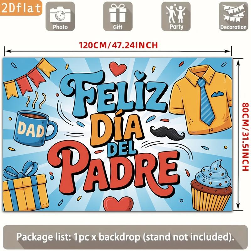 Two-dimensional plane, two-dimensional banner 1 piece, party banner, Happy Father's Day, color layout