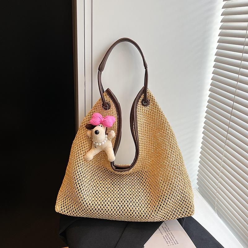 Seaside vacation bag women's new woven tote bag large capacity casual versatile shoulder armpit bag