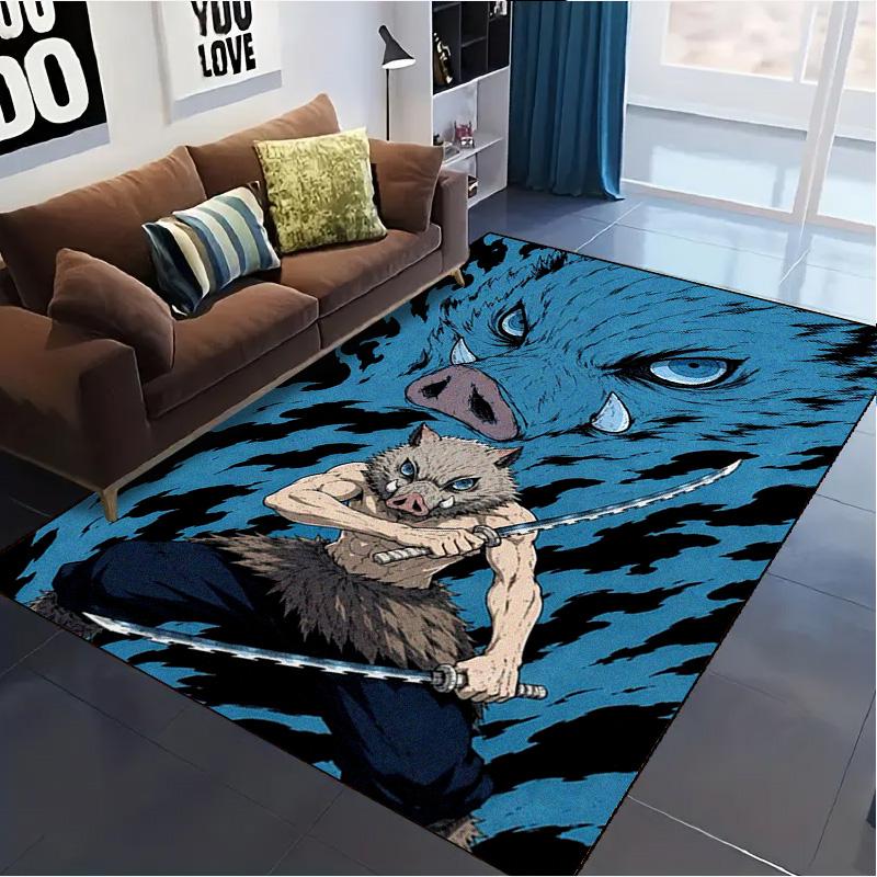 Demon Slayer Character Carpet Rug for Living Room Bedroom Home Sofa Decoration,Kids play Non-slip Floor Mat
