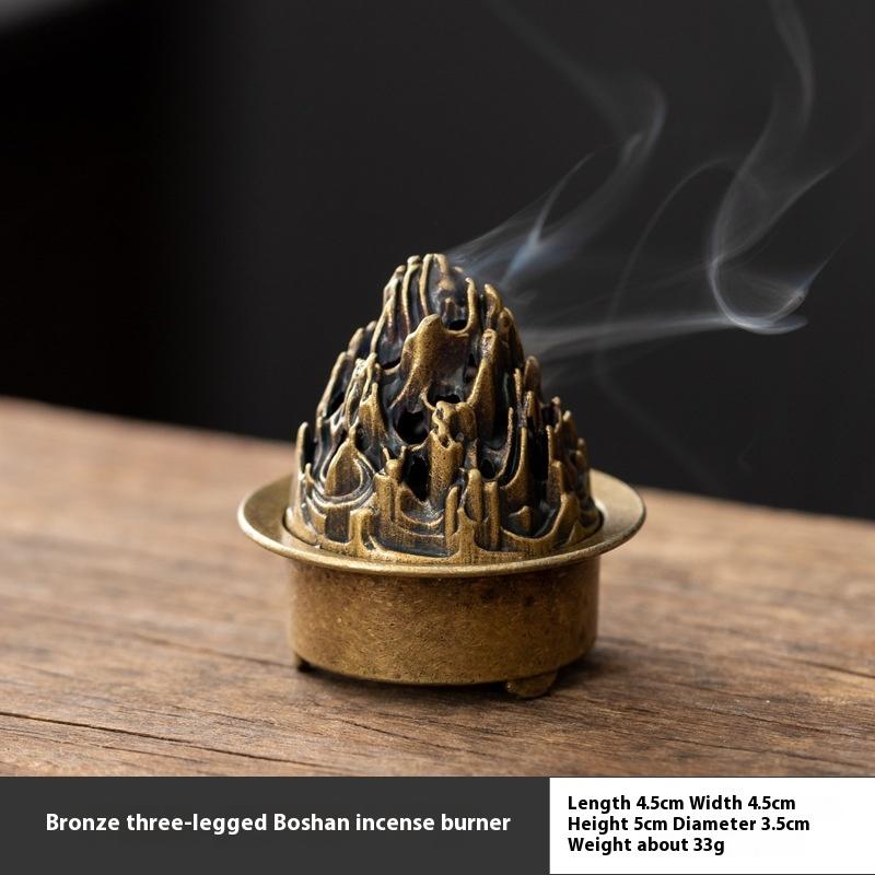 1 Piece Indoor Aromatherapy Home Ornament Square Vertical Incense Burner Small Xiangyun Alloy Incense Holder