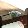 925er Sterlingsilber Schmuck Natürlicher Jadestein Hohlmuster Fingerringe für Damen Hochzeitsfeier Schmuck Für Mädchen Freundin Geschenk
