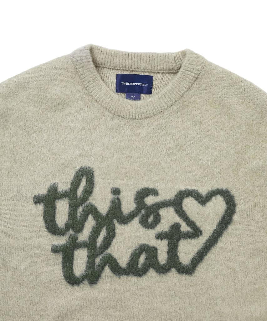 THISISNEVERTHAT Heart Logo Knit Sweater Sand