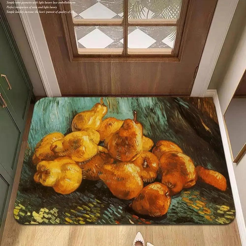 Van Gogh Art Door Mat Wrinkle-Resistant Doormat Hallway Indoor Entrance Floor Decorative Washable Carpet Non-slip Easy Clean Rug