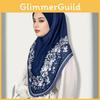 Ethnic Headscarf With Flower Print Design For All Seasons In Polyester Fabric