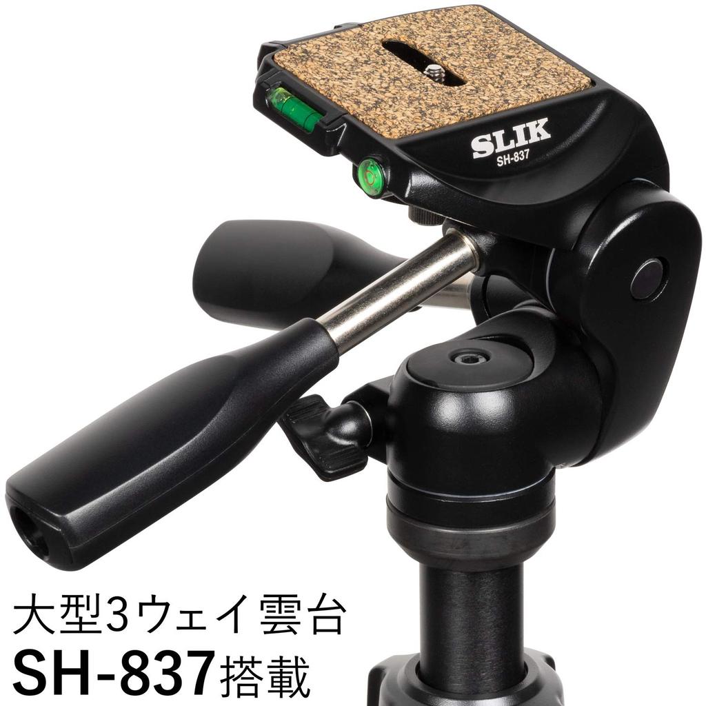 SLIK Light Carbon E94 Carbon 109533 Tripod, 4-section, Nut-Lock Type, 3-Way Head,