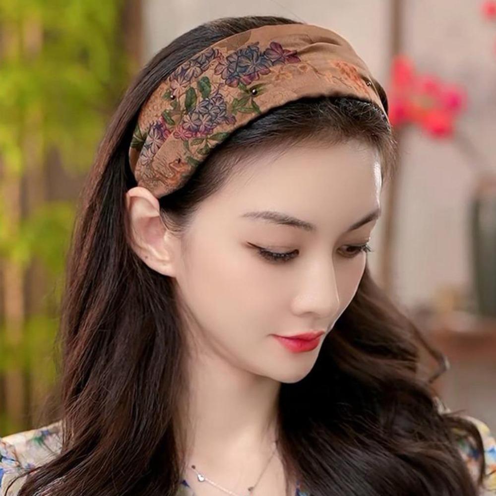 Headwear Gambiered Guangdong Gauze Hairband Wide Face Washing Hair Hoop  Photograph Prop