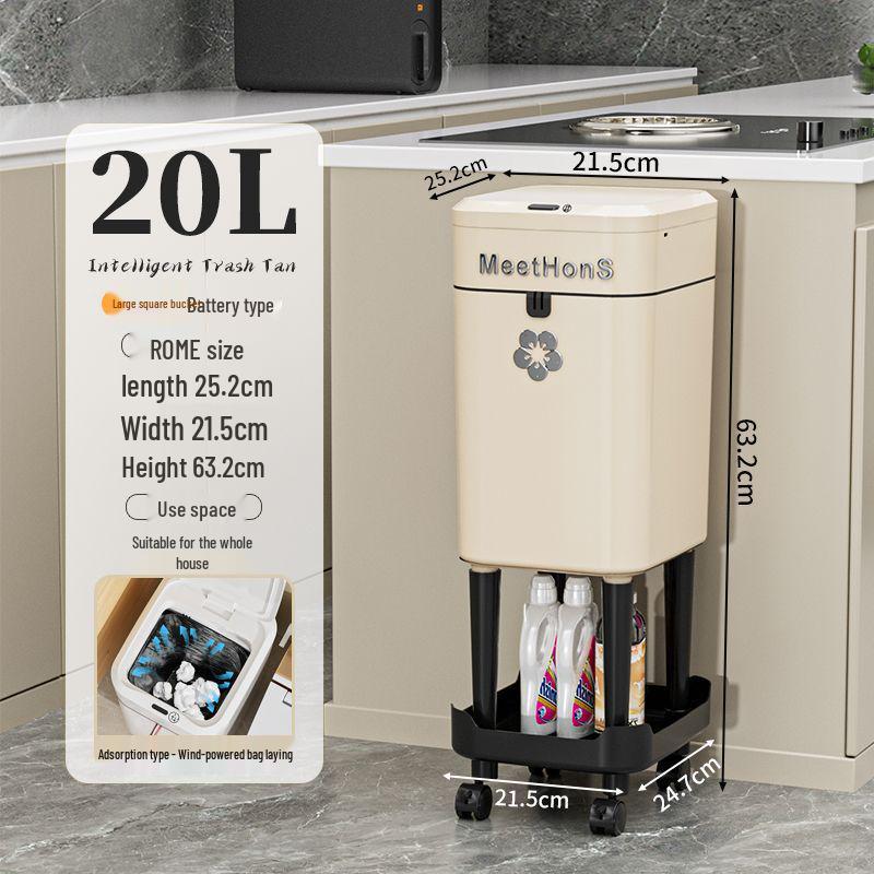 Large Smart Sensor Trash Can with Lid for Kitchen, Living Room, Office, and Bathroom - High-Leg Design & Large Capacity