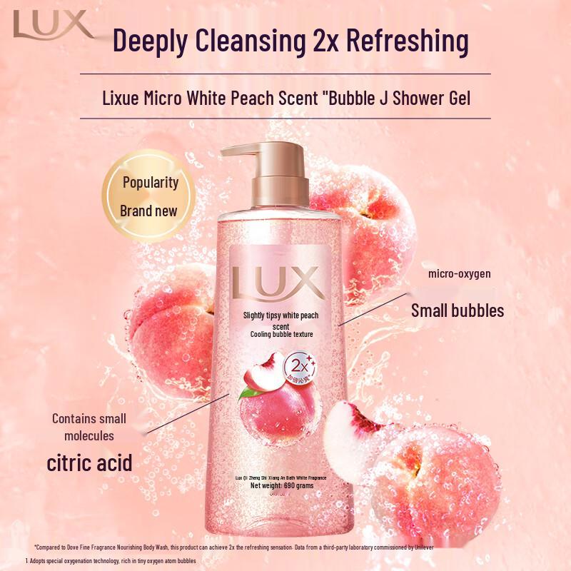 lux White Peach Bubble Fresh Shower Gel