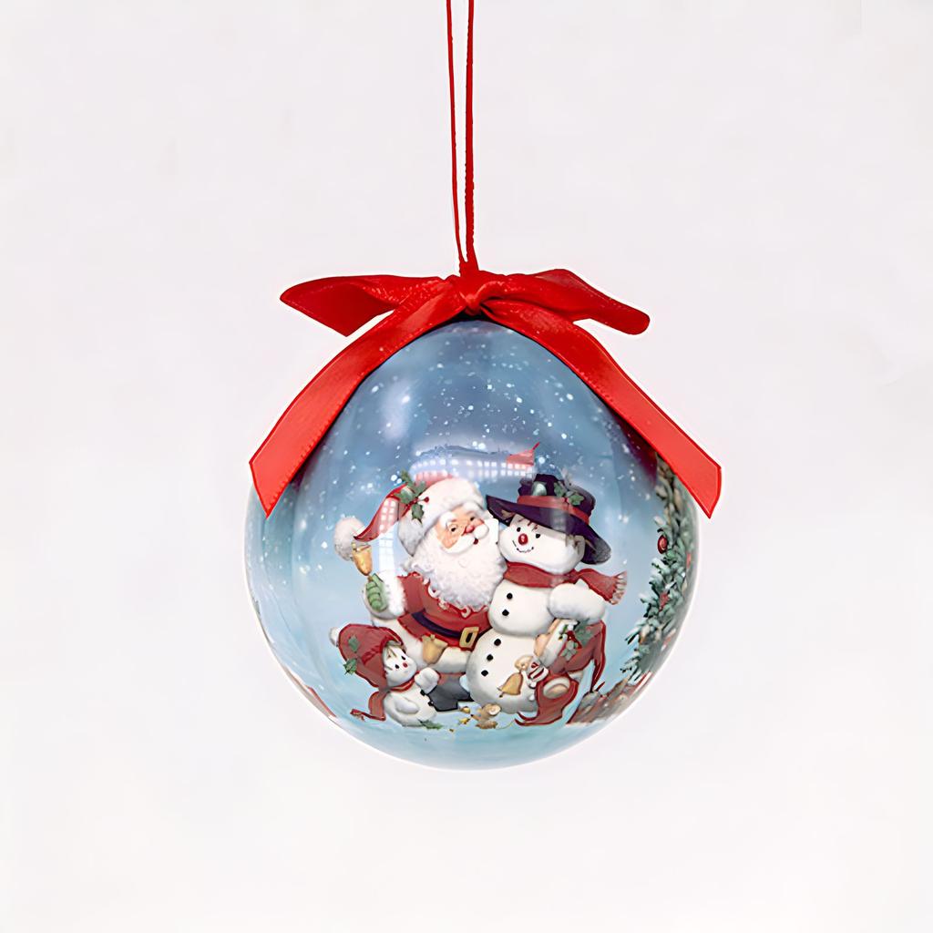 8cm Christmas Ball Decoration Santa Claus Snowman Pattern Painted Foam Christmas Balls Christmas Tree Hanging Party Decorations