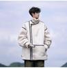 Men's Lambswool Fur-Lined Color Block Winter Jacket, Trendy American Brand, Plus Size, Thickened Cotton for Teens