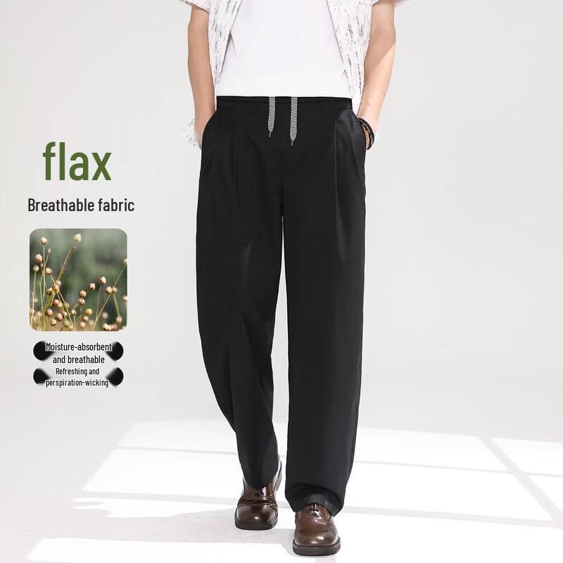 Lanweilong Men s Linen Blend Casual Pants XL