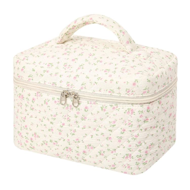 

Stylish Multiple Layer Makeup Pouch With Large Interior Soft Fabric Storage Container For Lipsticks And Cosmetic