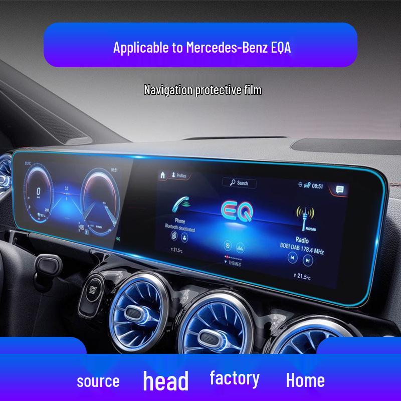 Tempered Film for Mercedes-Benz EQA, EQB, EQC, EQE Navigation and Instrument Panels