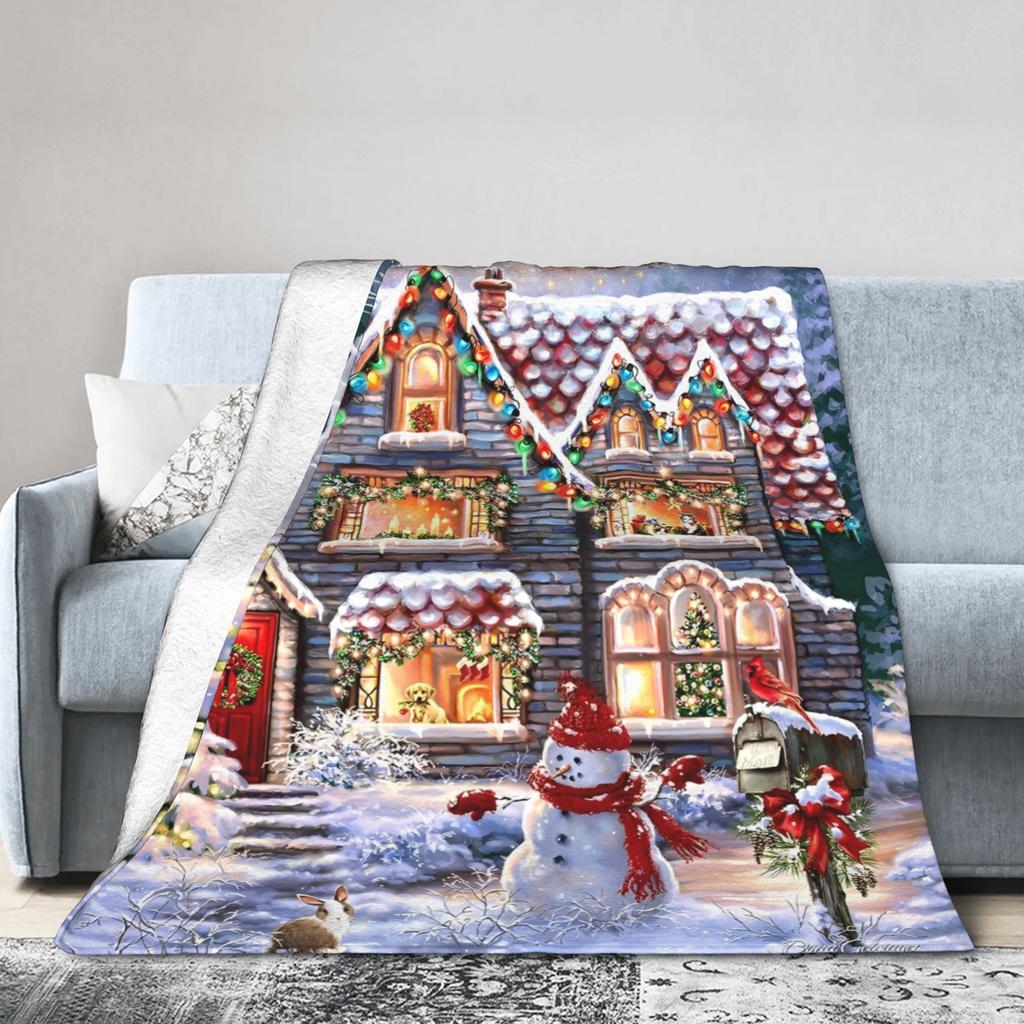 Christmas Eve Blanket Travel Flannel Throw Blanket For Couch Chair Warm Soft Custom Quality Bedspread Gift Idea