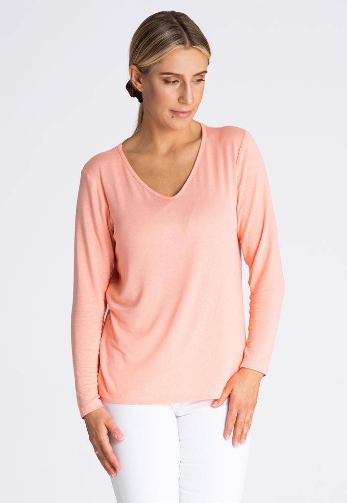Women's Blouse - Women's Long Sleeve Blouse Pink M980 Size Xl