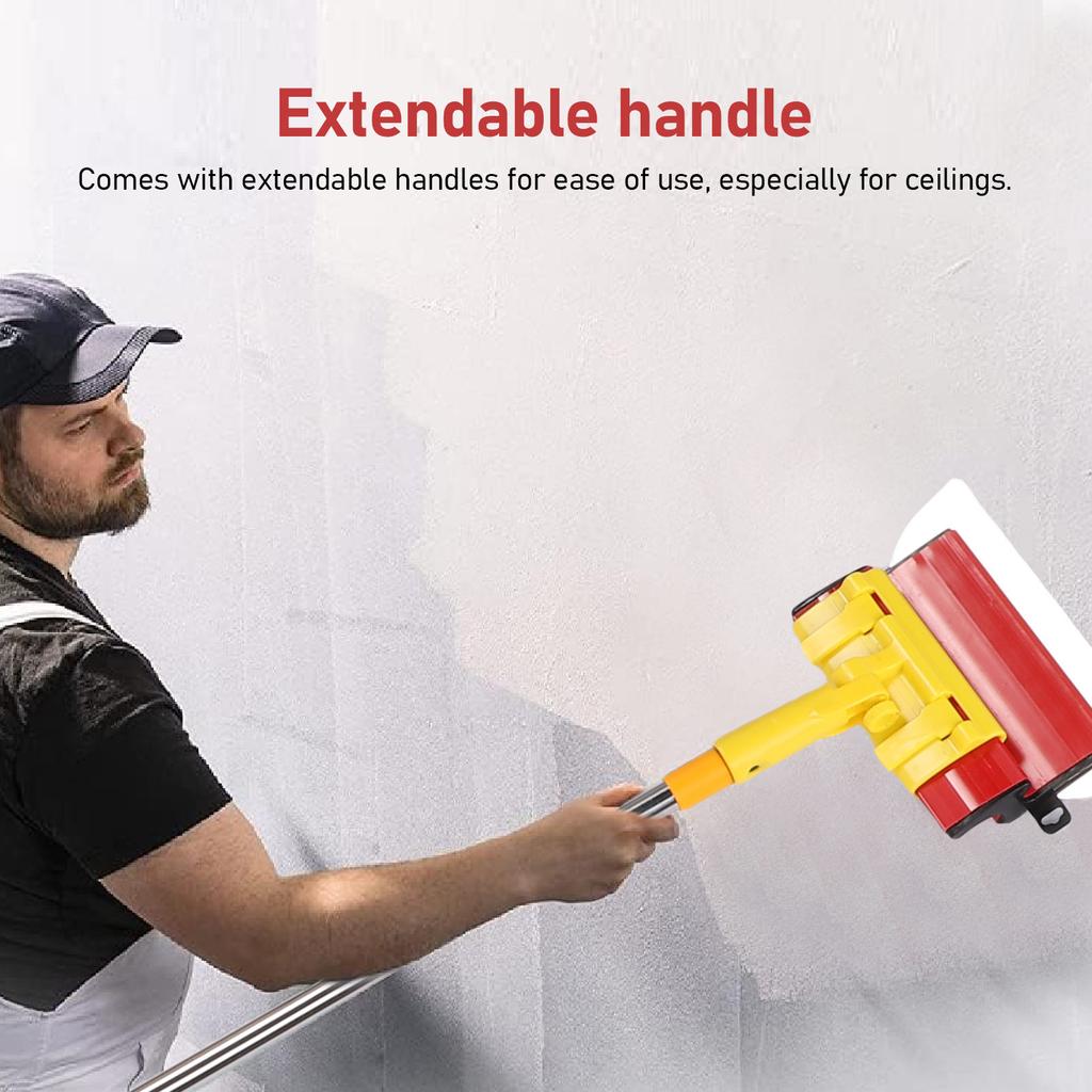 Skimming Blade Set Stainless Steel Drywall Smoothing Spatula with Extension Handles for Ceiling Wall