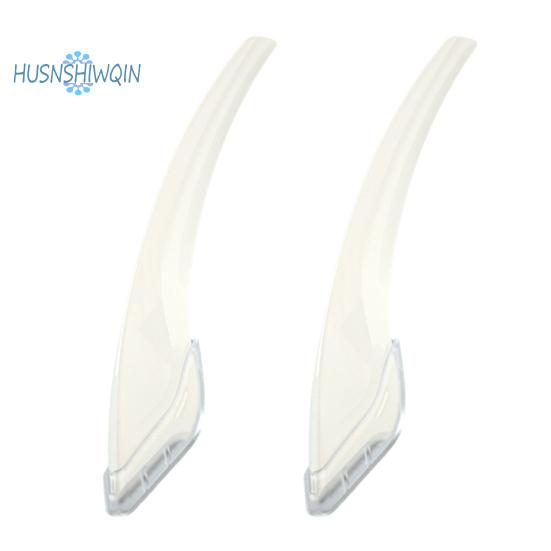 2Pcs Stainless Steel Eyebrow Trimmers Meniscus Shaped Portable Anti-Scratch Blades Eyebrow Razor with Protective Cover