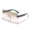 Rennes retro oversized rectangular one-piece sunglasses for men and women showing small faces and gradually changing contrasting colors Outdoor sunsh