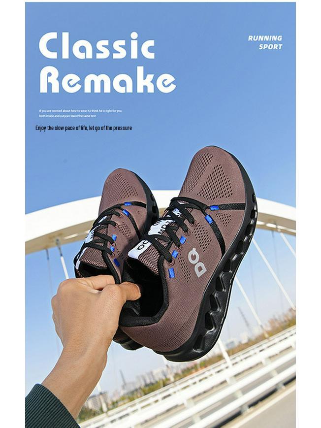 Lätta, andningsbara mesh-löparskor för män - Dämpade, bekväma, låga sneakers för utomhusbruk