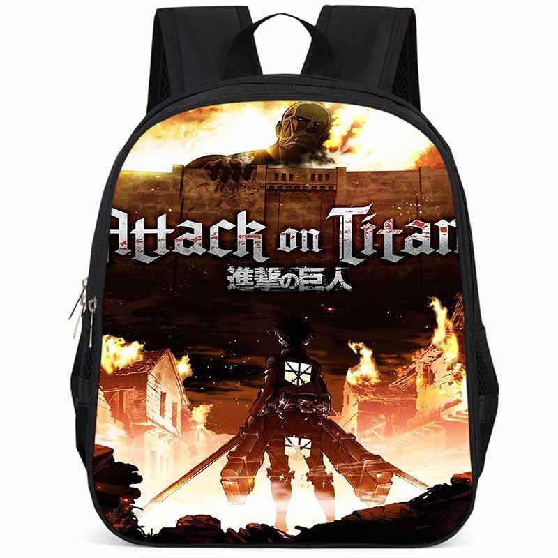 Durable Attack On Titan Backpack For Elementary Students 15 Inch Large Capacity