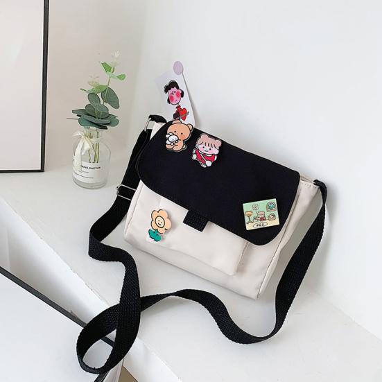 Женская милая прочная холщовая сумка через плечо в стиле ретро большой емкости чёрный — фото 7