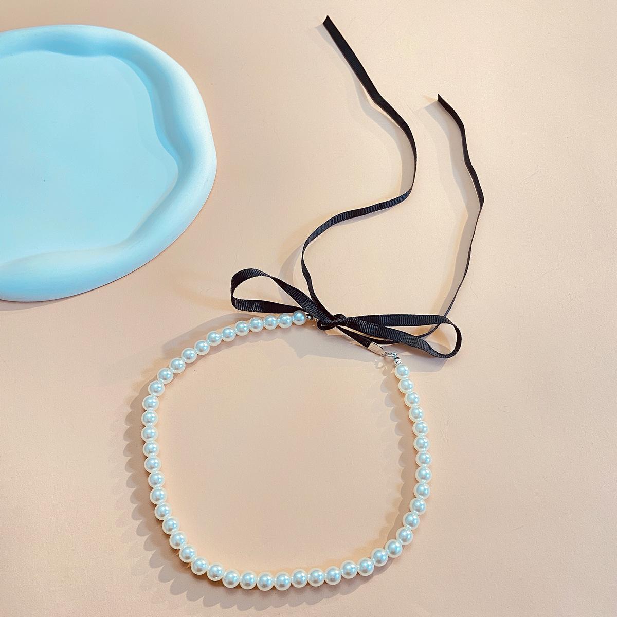 

European and American retro court beaded necklace temperament imitation pearl flannel fringed necklace sexy accessories women