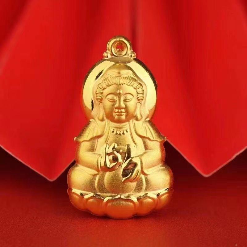 Six-Character Mantra Guanyin Bodhisattva Lotus Pendant - Heart Sutra Necklace for Zodiac Year Men and Women
