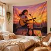 Rock Singer Anime Tapestry, Star Wall Hanging, Kawaii Music Wall Decor Blanket for Teen Girls Bedroom Dorm Room