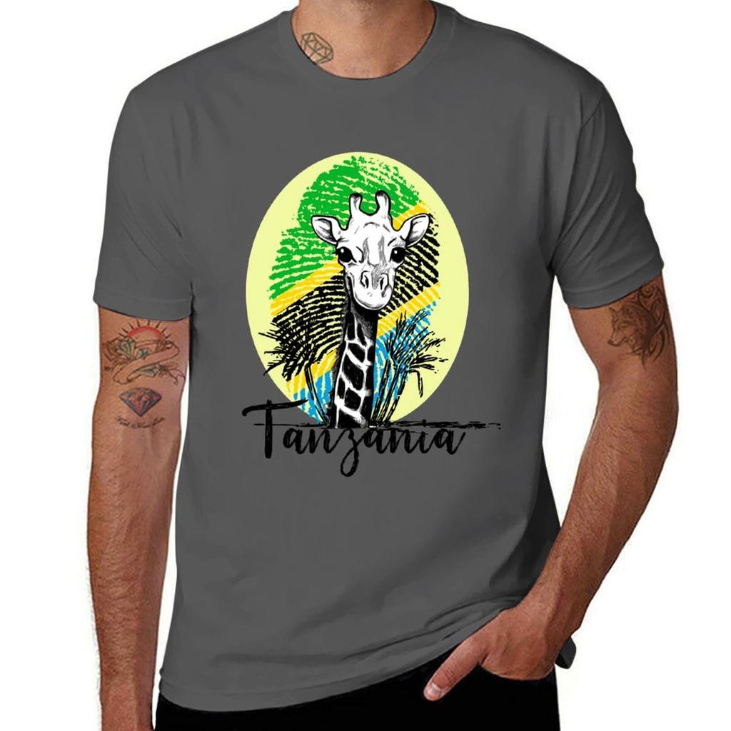 Tansania Afrikanisches Abenteuer Niedliches Giraffen T-Shirt Lässiges Tägliches Oberteil Kurzarm