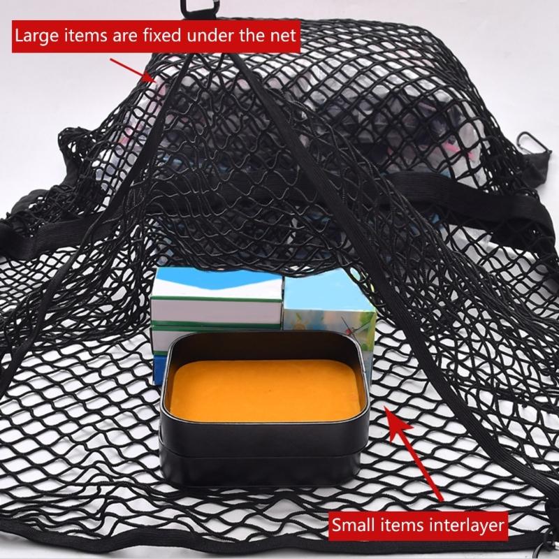 Car Rear Trunk Cargo Net Strong Load Bearing Mesh Car Storage Organizers Large Capacity Space Saving Car Net Storage