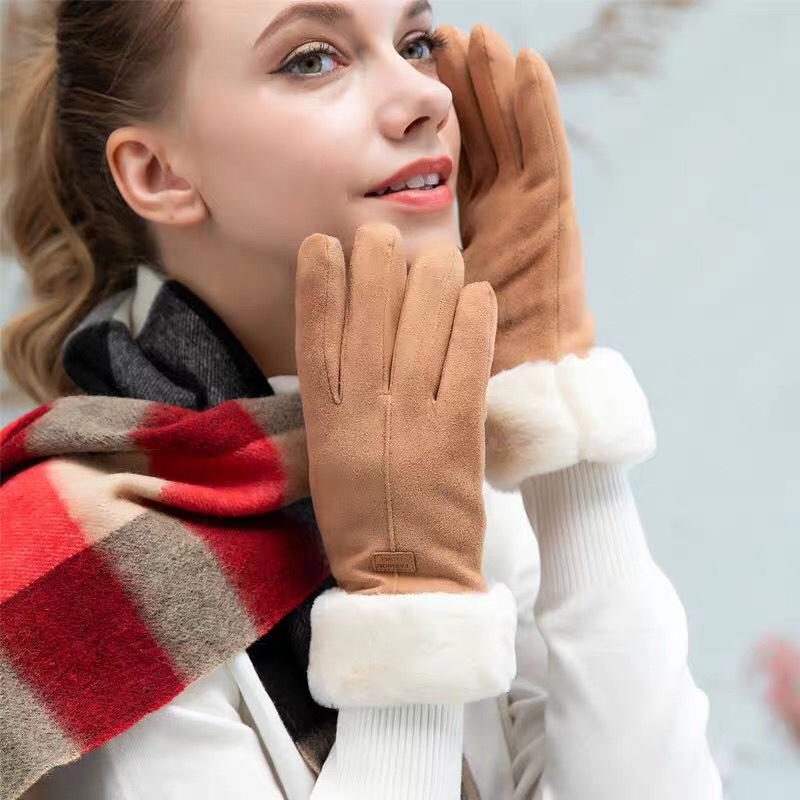 Winter Gloves Ladies Thickened Warm Fleece