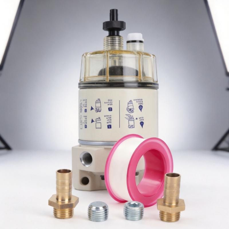 Fuel Water Separator Assembly R12T for Fuel System Maintenance, Metal Housing Replacement Filter for Routine Repair