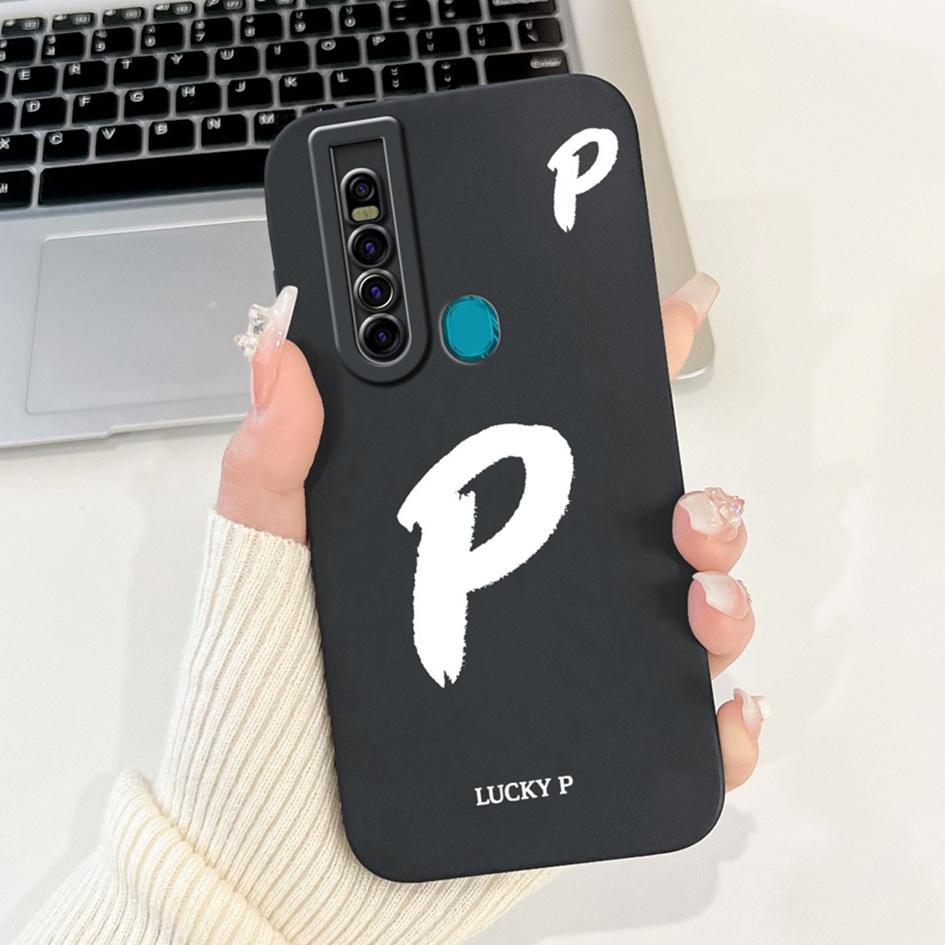 For Tecno Camon 15 Pro Case CD8 Luxury A Z Initial Letters Soft Silicone Bumper For Tecno Camon 15 Premier Camon15 Air CD6 Shell