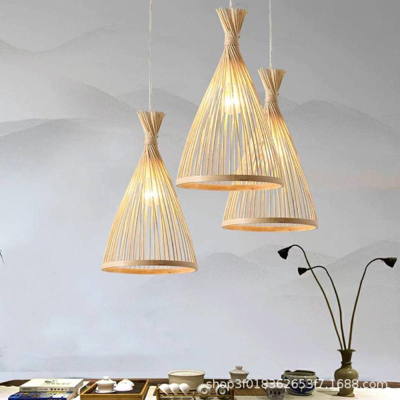 Japanese Style Bamboo Chandelier Restaurant Tea Room Hotel Living Room Creative Personality Simple Bamboo Decorative Lamp