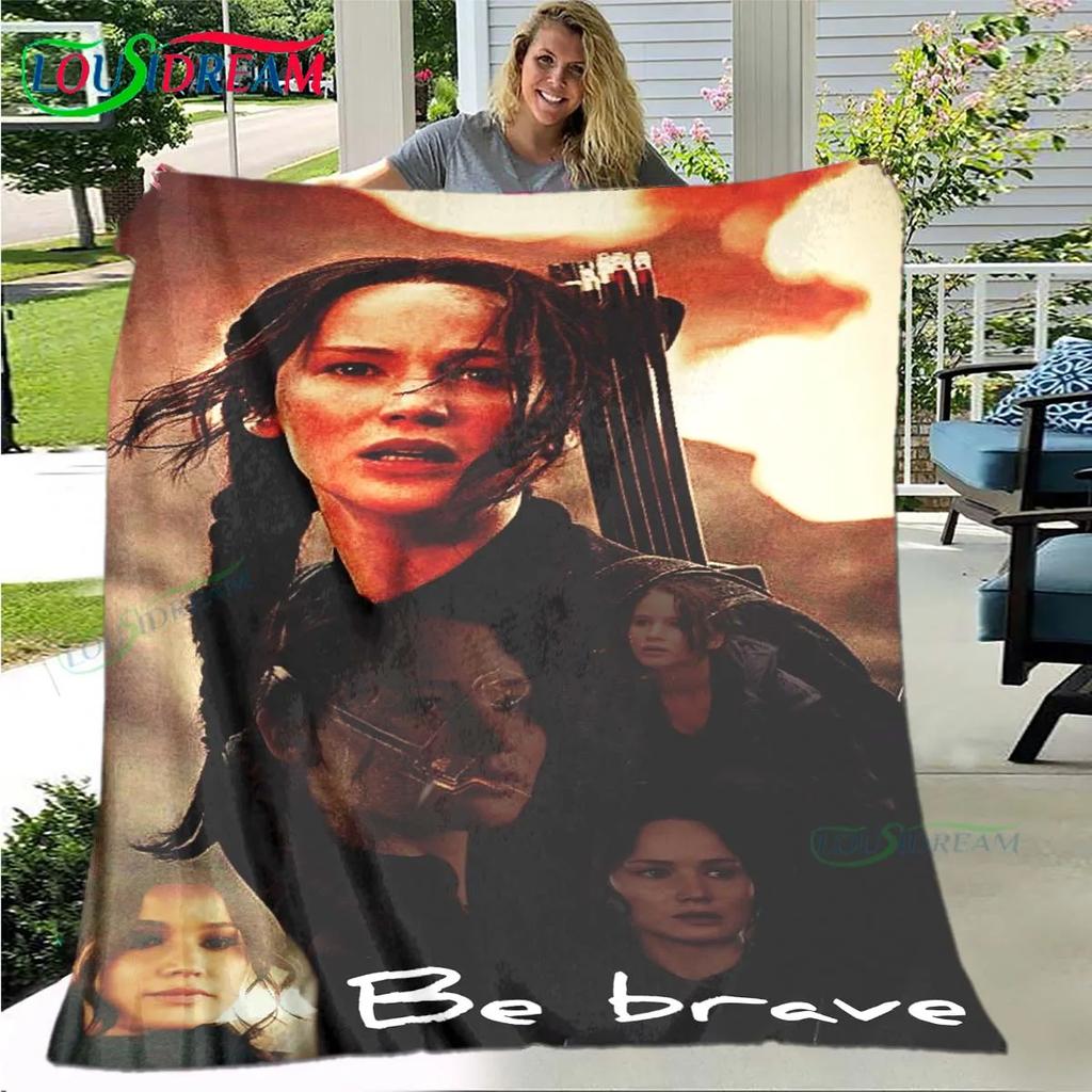 Hot Fashion The Hunger Games Pattern Blanket Flannel Thin Blanket Portable Home Travel Office Lunch Break Blanket Birthday Gift