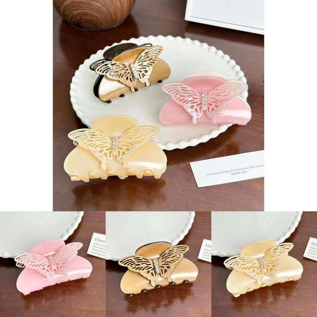 Acetate Unique Rhinestonestudded Butterfly Hair Claw Clip Perfect For Looks Fashionable